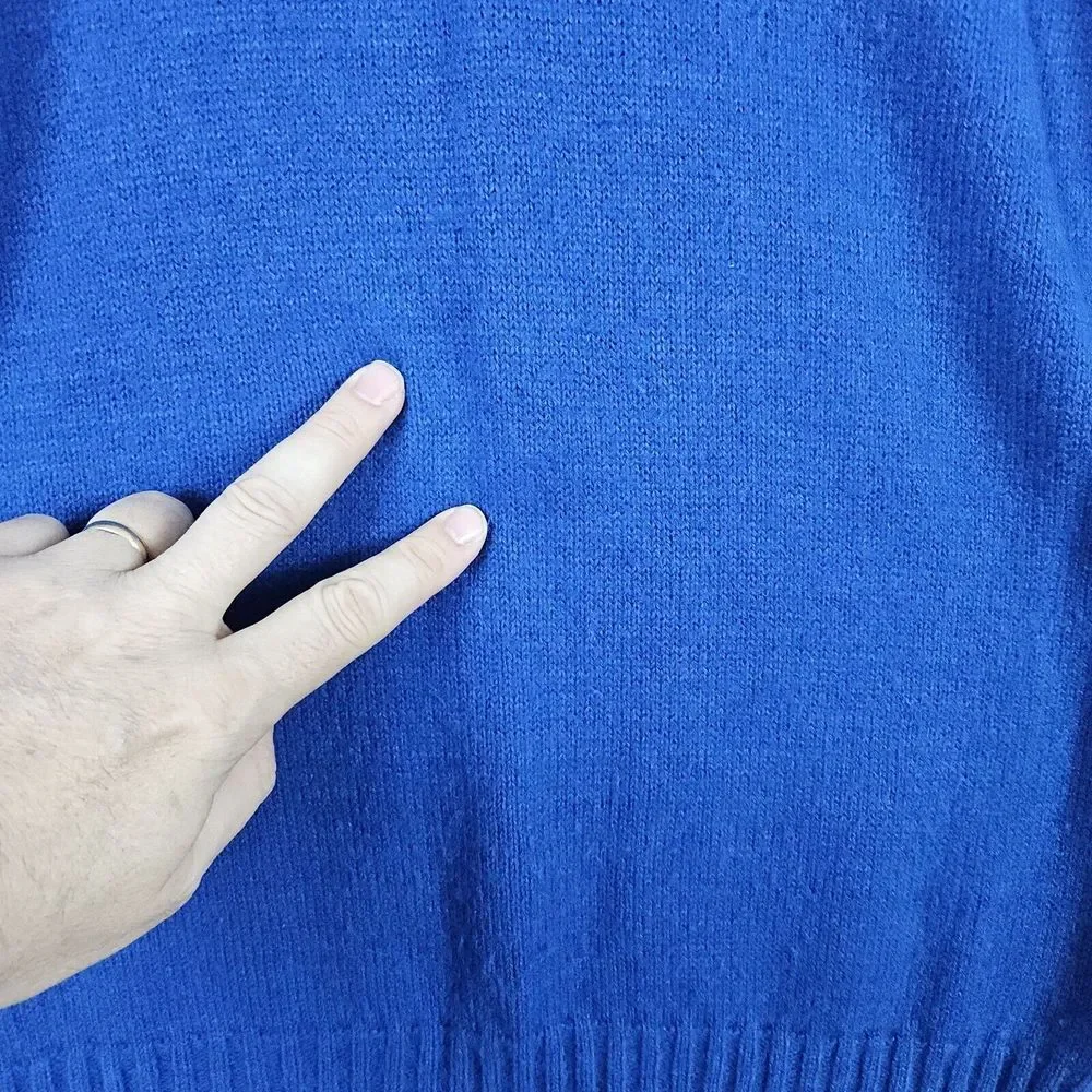 Bonnie Lane House of Morrison Vintage Women's Sweater Size PM Blue Knit 1/4 Zip‎